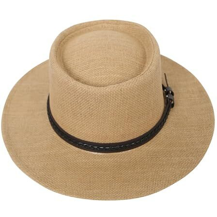 Fabseasons Men Beach Sun Hat - Summer Classic Boater Sun Hat Panama Fedora For Party Travel(S/M)