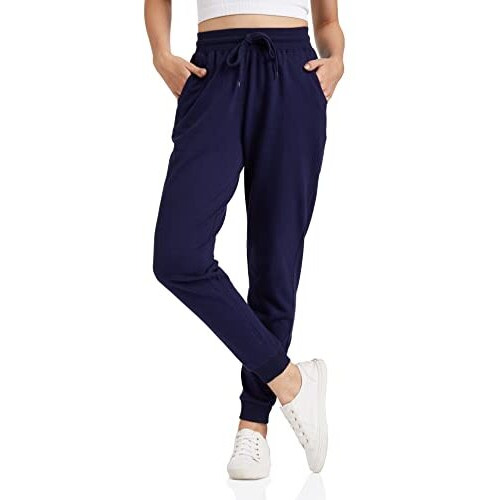 Amazon Brand - Symbol Women's Slim Fit Track Pants(Jog-07_Navy_L_Navy_Large)