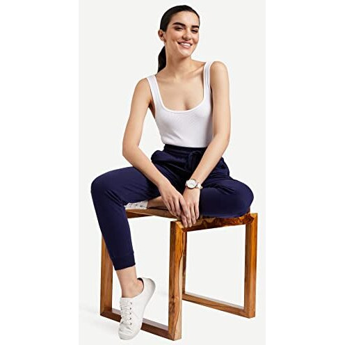 Amazon Brand - Symbol Women's Slim Fit Track Pants(Jog-07_Navy_L_Navy_Large)