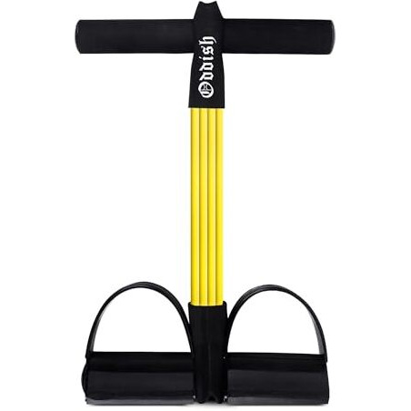 Oddish Way To Fitness Rubber Tummy Trimmer Pull Reducer 4 Tubes Resistance Band Pedal Exerciser For Full Body Workout Home Gym Fitness For Men & Women Training, Yoga, Crossfit, Arm, Leg (Yellow)