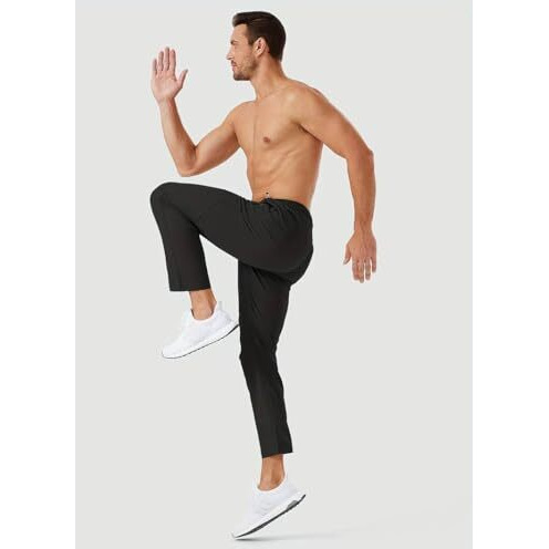 Toplot Men's Relaxed Fit Outdoor Pants - Solid Color With Drawstring (Track-Pant-5217-Black-34)