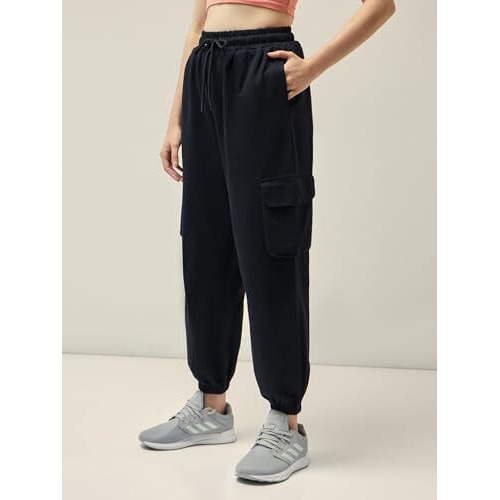 Bewakoof Air 1.0 Women's Solid Oversized Joggers_585684_Black_L