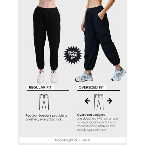 Bewakoof Air 1.0 Women's Solid Oversized Joggers_585684_Black_L
