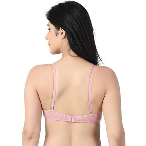 Arc De Shapes Women's T-Shirt Bra Full Coverage Lightly Padded Seamless Cotton Pack Of 3 Combo For Women & Girls Gives A Sexy & Stylish Look With Detachable Straps Pack Of 3 (Blue-Green-Peach) - 32C