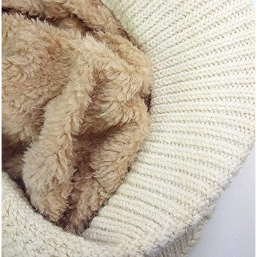 Alexvyan Imported Unisex Wool Men And Women Winter Cap Woolen Knitted Warm Hat (Fur Inside) Hats For Ladies Beanie Girls Skullies Caps (White)