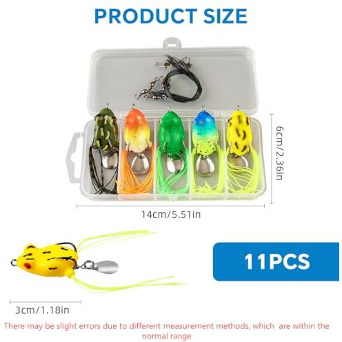 Proberos Realistic Frog Fishing Lures 3Cm Soft Silicone Bait With Anti-Escape Sharp Barbs & Reflective Metal Flash High-Visibility Frog Lures For Freshwater Fish