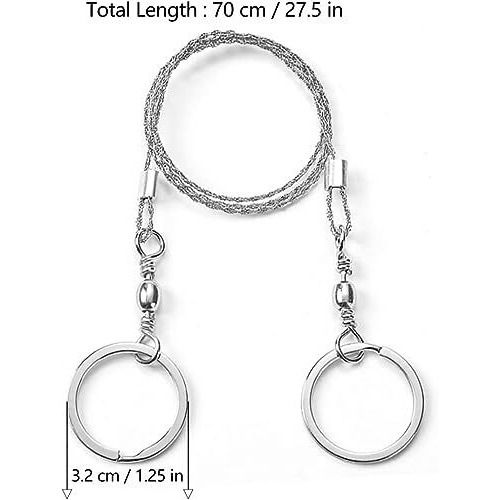 Linist Stainless Steel Wire Saw - Metal Cable Saw For Emergency Survival, Hand Pocket String Rope Saw For Wood, Pipe, Camping, Hiking