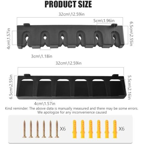 Proberos Metal Wall Mounted Fishing Rod Holder Eva Foam Grips Universal Fishing Rod Holder With 6 Slots Deluxe Fishing Rod Rack For Casting Rod, Telescopic Rods