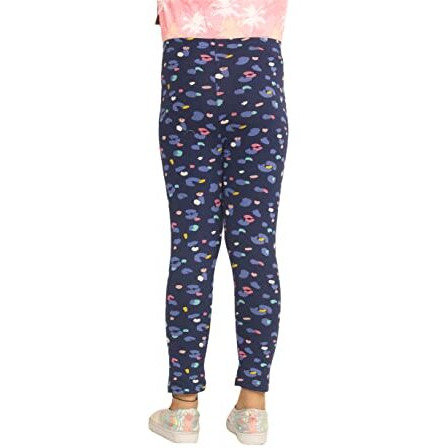 Real Basics Girls Cotton Printed Non-Transparent Regular Fit Ankle Length Leggings(Rb-G-Leg-P2-910-(Blueprint+Navyroar)_Multicolor_910 Years)