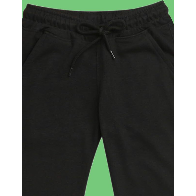 Nusyl Black Solid Color Kids Unisex Treck Pants (Nuupjog0001)