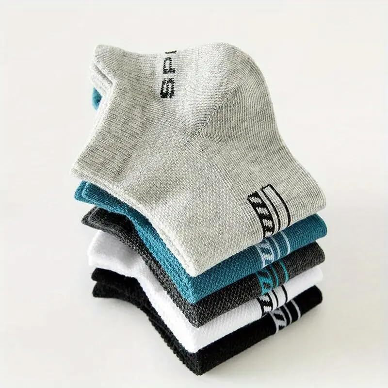 Sjeware Polyester 5 Pairs Sports Solid Ankle Length Socks For Unisex, Multicolor, Pack Of 5, Free Size,104