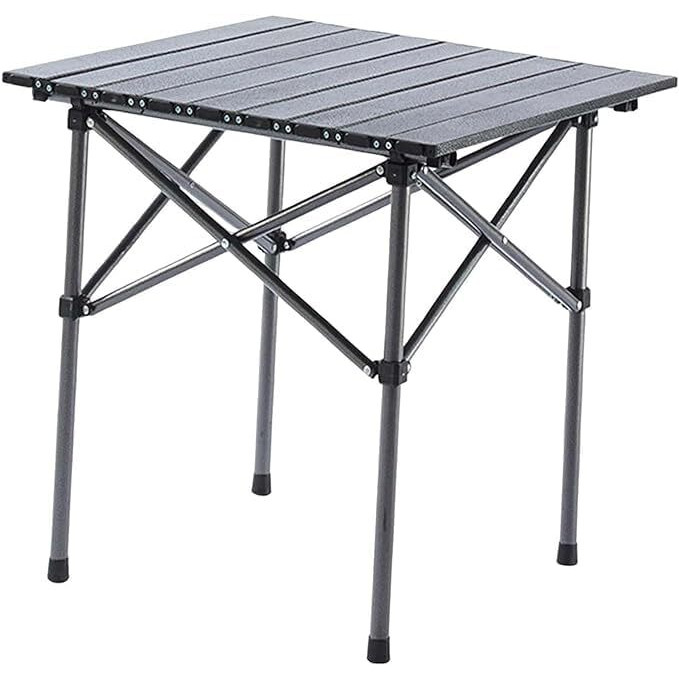 Fabsports Folding Camping Table, Portable Square Table For 2 Persons - Collapsible, Lightweight With Carry Bag For Camping, Hiking, Picnics, Bbqs, Beach Trips & Tailgating (19.7 X 19.7 X 19.7 Inches)