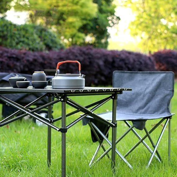 Fabsports Folding Camping Table, Portable Square Table For 2 Persons - Collapsible, Lightweight With Carry Bag For Camping, Hiking, Picnics, Bbqs, Beach Trips & Tailgating (19.7 X 19.7 X 19.7 Inches)