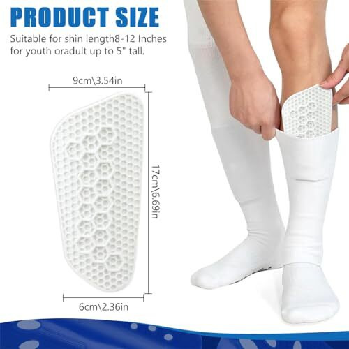 Proberos 2Pcs Silicone Shin Guards Adults Teens Shin Guards Silicone Shin Guards Pads Anti-Impact Honeycomb Construction Shin Guards