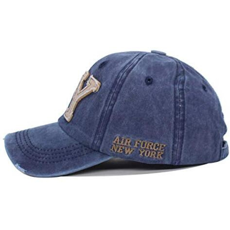 Aavjo , Ny Denim Cotton Stylsih Cap For Men Women (Fit For Head Size, Approx 55-61Cm) - Blue