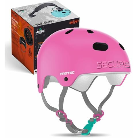 Jaspo Secure Sports Helmet For Cycling, Skating, Skateboarding - For All Age Groups (M, Pink Matte)