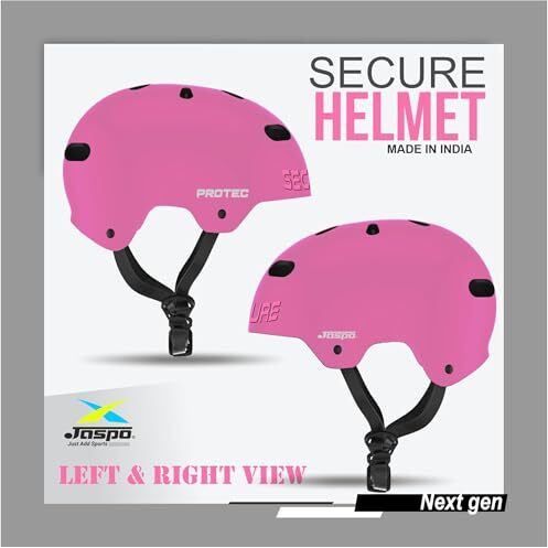 Jaspo Secure Sports Helmet For Cycling, Skating, Skateboarding - For All Age Groups (M, Pink Matte)