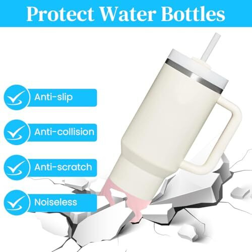 Hasthip Water Bottle Protective Silicone Boot, Cup Boot For Stanley Quencher Adventure 40Oz & Stanley Iceflow 20Oz 30Oz, Silicone Water Bottle Boot Water Bottle Bottom Protector (Purple)