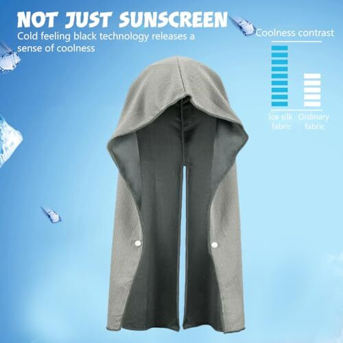 Proberos Cooling Hoodie Towels For Men & Women, Sweat Towel Wraps, Ultra-Soft Ice Silk, Absorbent & Quick-Dry Sweat Wrap With Sun Protection, Half-Hoodie Design For Outdoor Sports, Gym & Travel