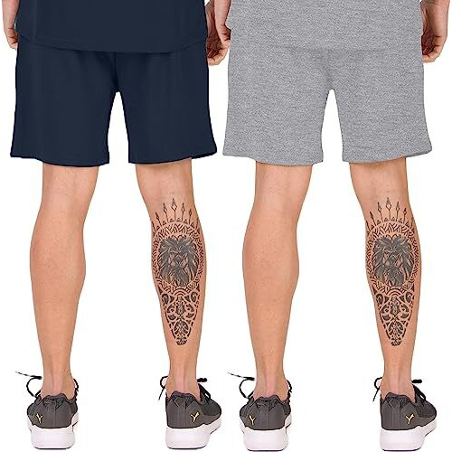 London Hills Printed Men Regular Fit Dark Blue, Grey Half Shorts