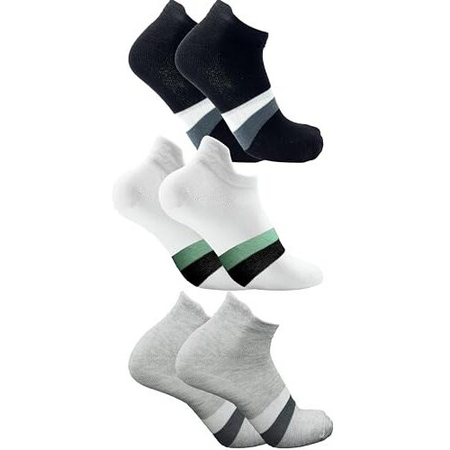 Juari Be A Gentleman Men's Poly Viscose Ankle Socks - Comfortable, Durable & Stylish Design For Everyday Wear In Black, White, And Grey Colors With Contrasting Stripes (Pack Of 3)