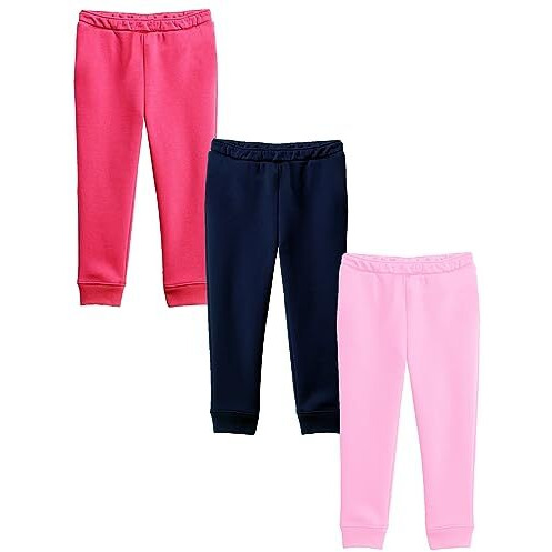 Kuchipoo Girls Regular Fit Mid Rise Trackpant - Pack Of 3 ( Disney-Low-605, 11-12 Years, Multi-Colored), Multicolour