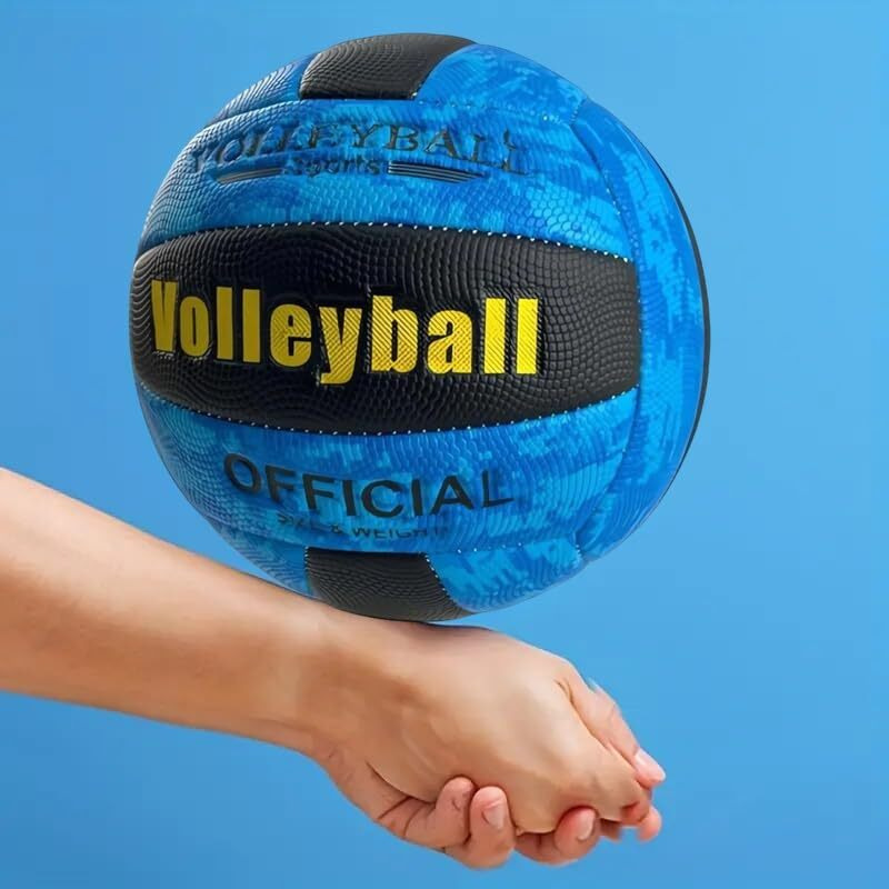 Toy Station Super Volleyball,18 Panel, Leather Pasted, For Youth, Adult Size 5, Durable, Lightweight, Waterproof, Butyl Bladder, Official Size And Weight - Assorted Mix Color