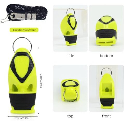Proberos Whistle For Sports Coach, Sports Whistles With Lanyard, High Pitch Whistle, Whistle For Coach, Football Coach, Boxing Referee, Gym Teacher (Green)
