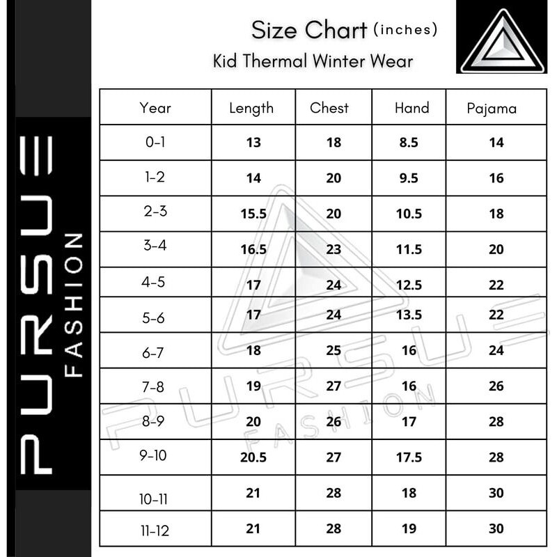 Pursue Fashion Unisex Kids Winter Wear Fleece Thermal Innerwear Top & Full Pant Woolen Warmer Combo Set For Girls Boys, Kids Unisex Body Warmer Thermal Winter Wear (Pack Of 3) (3-4 Years)