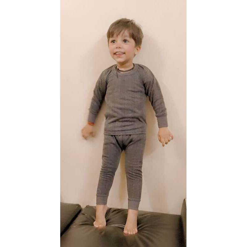 Pursue Fashion Unisex Kids Winter Wear Fleece Thermal Innerwear Top & Full Pant Woolen Warmer Combo Set For Girls Boys, Kids Unisex Body Warmer Thermal Winter Wear (Pack Of 3) (3-4 Years)