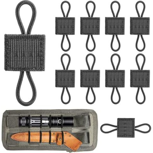 Proberos Pack Of 10 Tactical Gear Holder Clip Molle Webbing Retainer Elastic Binding Ribbon Buckle For Tactical Vests Backpacks Multi-Purpose Attachments For Backpacks, Vests