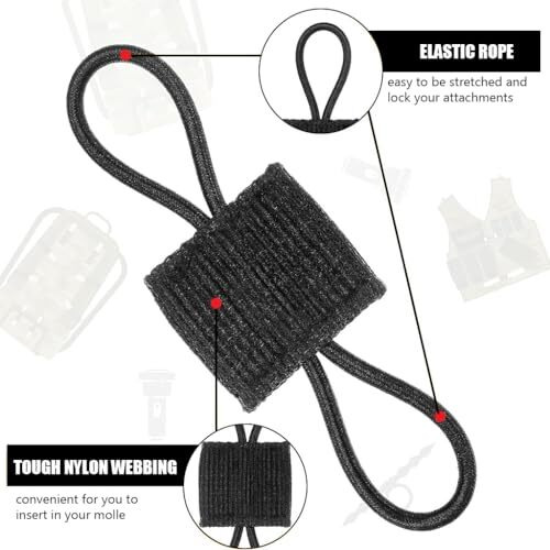 Proberos Pack Of 10 Tactical Gear Holder Clip Molle Webbing Retainer Elastic Binding Ribbon Buckle For Tactical Vests Backpacks Multi-Purpose Attachments For Backpacks, Vests