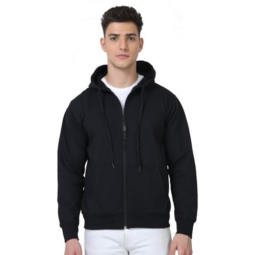 Scott International Hoodies For Men Winter Jackets Sports Jacket Gym Jackets Cotton Regular Fit Sweatshirt With Zip Bike Jackets Hoodies Stylish (Black, Medium)