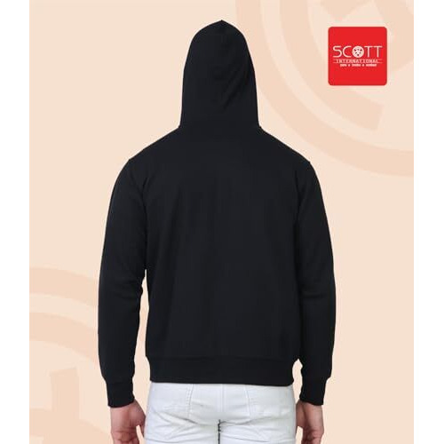 Scott International Hoodies For Men Winter Jackets Sports Jacket Gym Jackets Cotton Regular Fit Sweatshirt With Zip Bike Jackets Hoodies Stylish (Black, Medium)