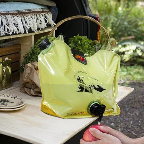 Spiten Portable Folding Water Carrier  8L Water Storage Bag For Camping, Cycling And Travel | Collapsible Water Container Camping Bag - Multicolour (31X41X1 Cm)