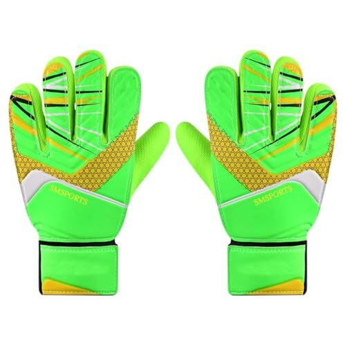 Proberos Football Goalkeeper Gloves For Kids, Children, Teen - Anti-Slip Palm, Wrist Protection Hand Gloves (Green)