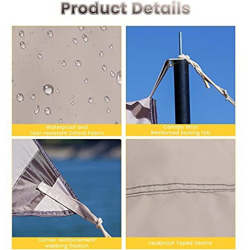 Optifit 3 * 3M Canopy Tent Kit For Outdoor Camping, Gazebo With Assembly Accessories, Upf 50+ Sunshade Camping Tent For Camping, Gazebo Canopy Outdoor Tent, Portable & Heavy Duty Waterproof Tent