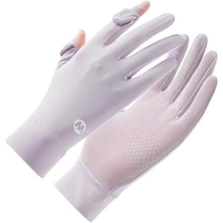 Sannidhi Hand Gloves For Sun Protection Gloves For Women Bike, Upf 50+ Uv Protection Ice Cool Driving Gloves For Women, Breathable Mesh Summer Gloves For Golfing, Sports (Purple)