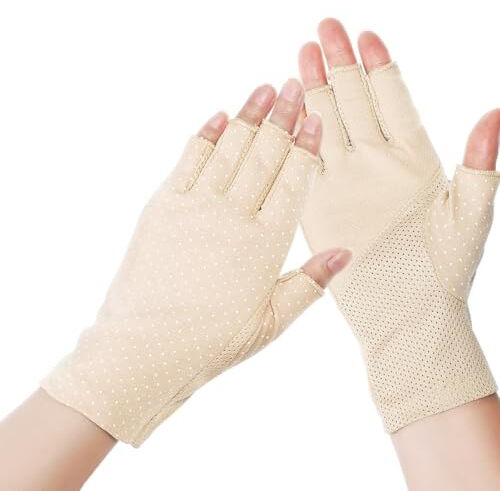 Sannidhi Fingerless Sun Gloves Half-Finger Driving Gloves Summer Riding Gloves For Women Cooling Sun Gloves Breathable Quick Dry Anti-Slip Summer Gloves For Driving, Outdoor Use, Riding