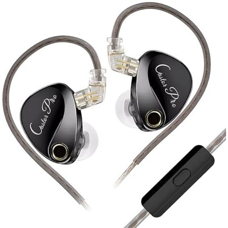 Kz Castor Pro Iem With Hd Mic, Dual 10Mm Dynamic Driver, Harman Target Improved Bass For Hi-Res Audio Quality, 4 Tuning Switch, Oxygen Free Copper Flat Cable, 0.78Mm 2Pin & 3.5Mm Plug Compatible
