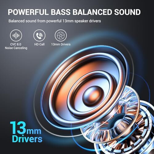 Edyell Bluetooth In Ear Earphones With Earhooks, Wireless Earbuds With Noise Cancelling Mic, 50H Playback, Bt5.3 Headphones Touch Control, Ipx7 Waterproof Fitness Headset For Sports Running,V5