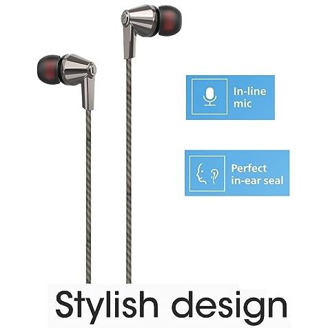 Rodmed 3.5Mm Stereo Wired In Ear Earphone With Microphone For Calling, Volume Control, Stylish Eartip,1.2 Meter Durable Cable And Lightweight Design