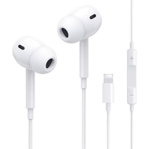 Jxrev Wired Earbuds With Microphone - Stereo In-Ear Headphones Compatible For Iphone 7/8/X/Xs/Xr/11/12/13/14 Pro, Ipad - Noise-Isolating, Stereo Sound, White