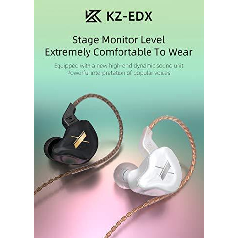 Concept Kart Kz Edx 1Dd Composite Magnetic Dynamic Driver Hifi In-Ear Wired Earphone Iem With Detachable 0.75Mm 2 Pin Cable With Mic (Black, 10Mm )