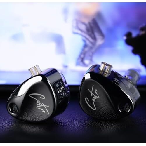 Kz Castor Wired Iem Earphone With Mic, 10Mm Dual Magnetic + 8Mm Dynamic Driver, Harman Target With Improved Bass In Ear Monitor, 4 Tuning Switches, 2Pin Detachable Cable