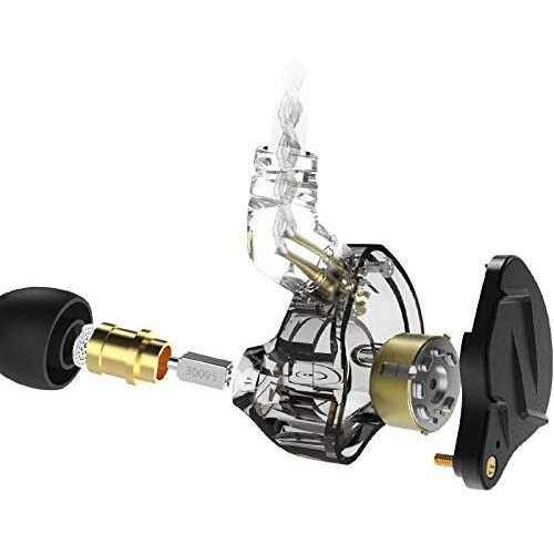 Concept Kart Kz Zsn Pro X Monitor In Ear Earphones Armature Earbuds Wired Headphones Dual Driver 1Dd 1Ba Deep Bass Stereo Sound Ergonomic Iem Earphones & Leatherette Case (Zsn Pro X With Mic, Golden)