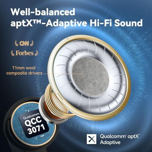 Earfun Air Pro 3 Noise Cancellation Earbuds Anc Wireless 2023 Vgp Gold Award, Qualcomm Aptx Adaptive Sound, 6 Mics Cvc 8.0 Enc, Bluetooth 5.3, Multipoint Connection(Black)