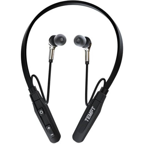 Tempt Groove Air Neckband, 35 Hours Playtime, Type C Fast Charging, Bt V5.2, 10Mm Drivers With Copper Rings, Crystal Clear Sound, Ipx5 Water & Sweat Resistant (Black)