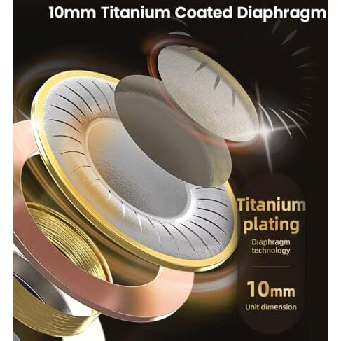 Concept Kart Audiocular Lex Iem In-Ear Monitor Earphones With 10Mm Titanium-Coated Diaphragm, Cnc Aluminum Faceplate, Silver-Plated Cable, Inline Mic Control, Ergonomic Design (Type-C - Mic)