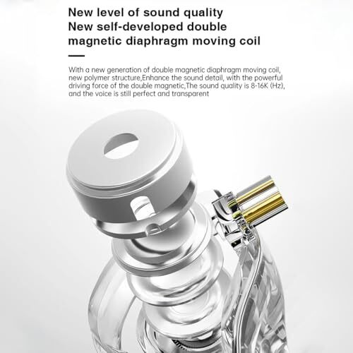Nd Venus In-Ear Monitor Earphones With Mic, Dynamic Drive Hifi N52 Rubidium Magnet Diaphragm Wired Iem, 0.75Mm 2Pin Connector, Detachable Ofc Cable, Usb C Jack (Type-C With Mic (Crystal))